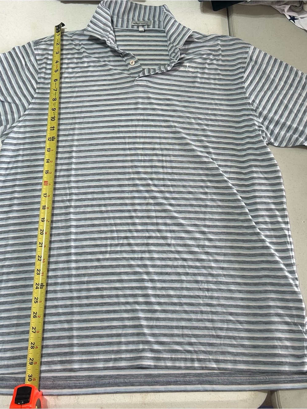 Peter Millar Performance Shirt Striped Stretch Golf Polo Short Sleeve Size L